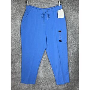Liz Claiborne Knit Pants Womens Size 1X Blue‎ Stretch Elastic Waist Pockets NWT